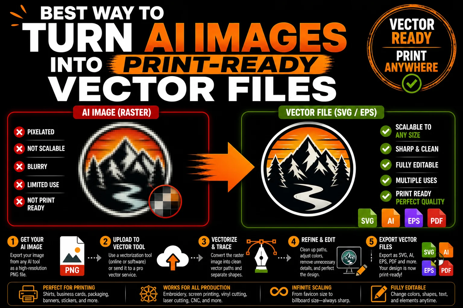 Best Way to Turn AI Images into Print Ready Vector Files