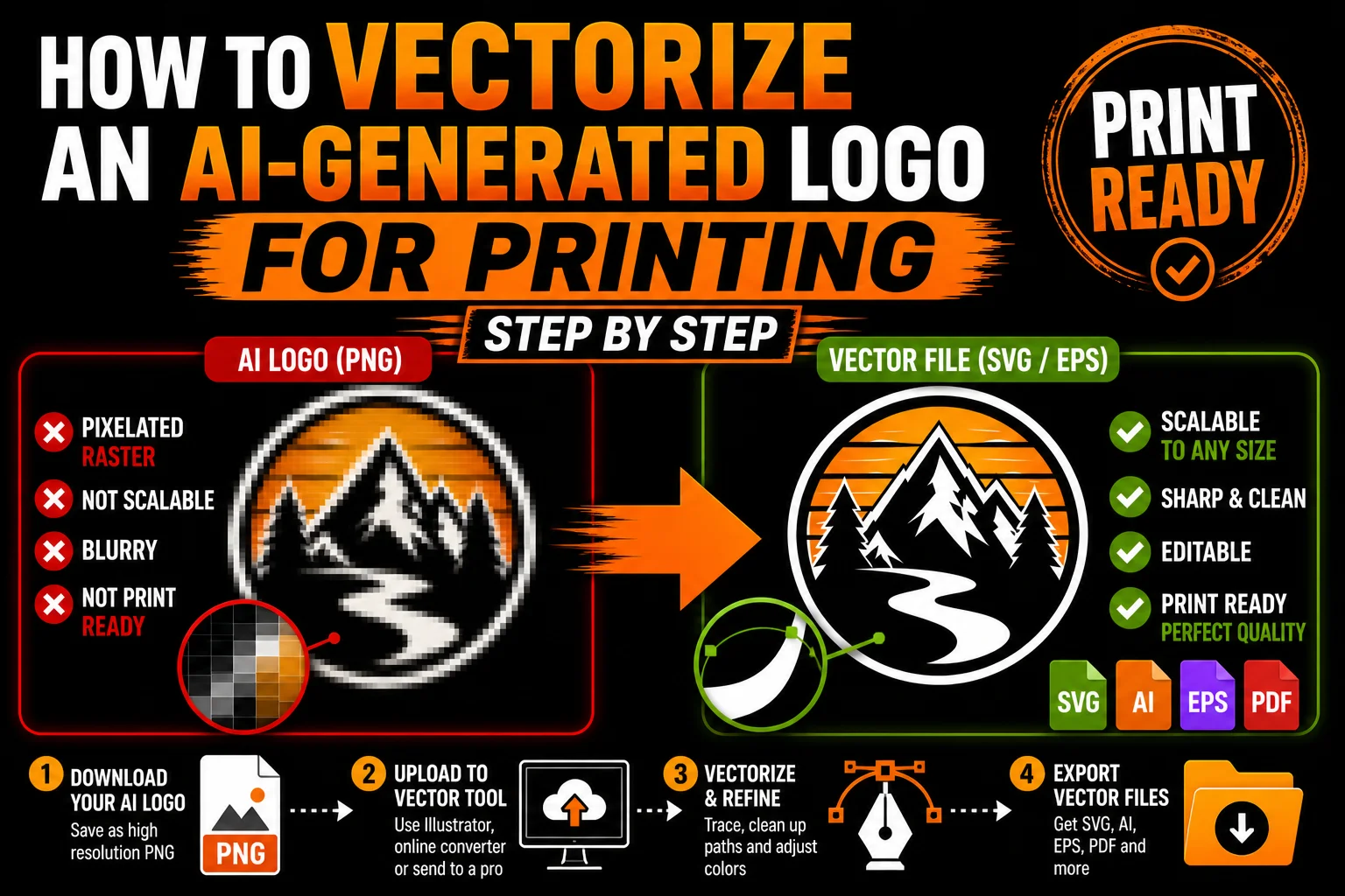 How to Vectorize an AI Generated Logo for Printing