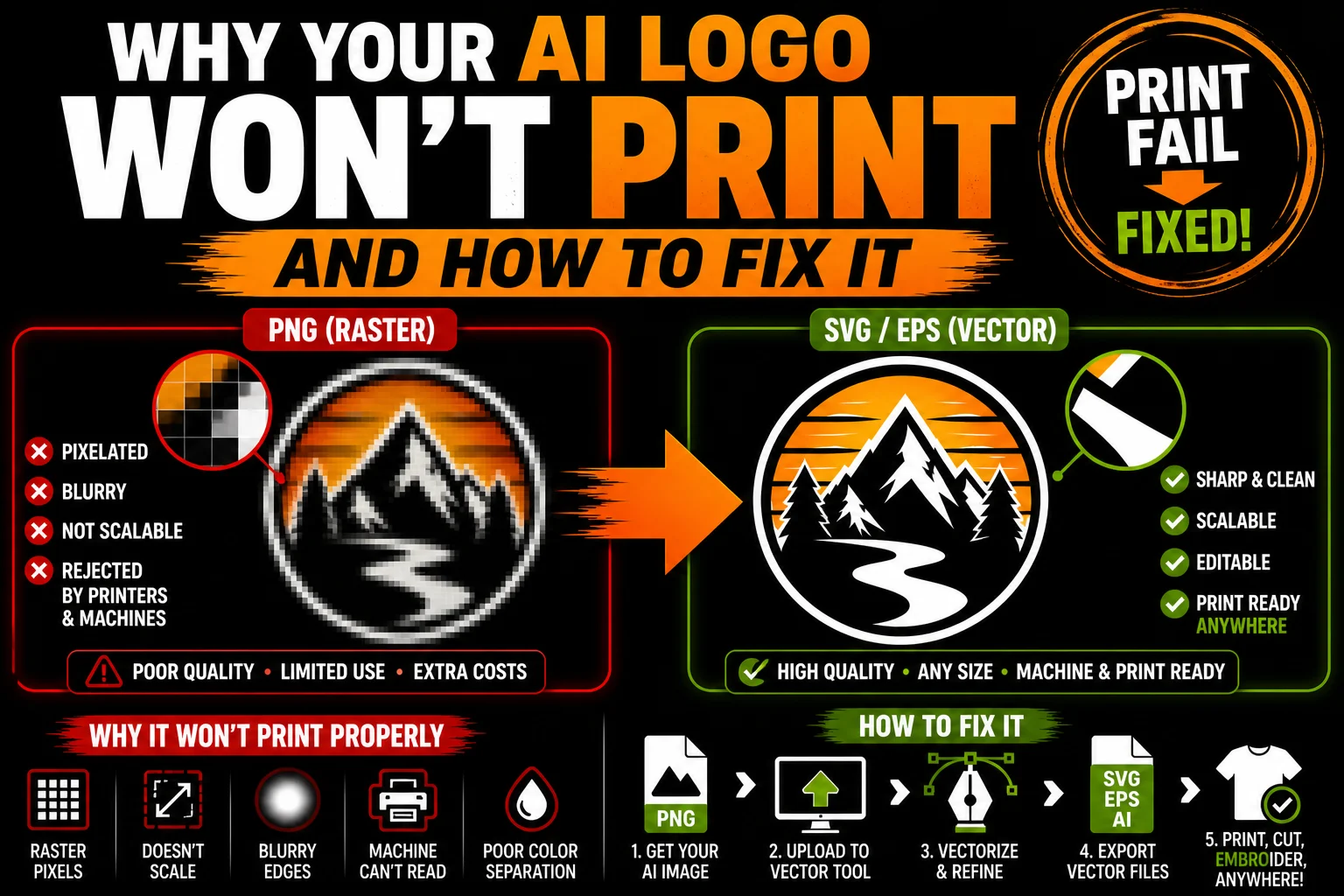 Why Your AI Generated Logo Wont Print Properly