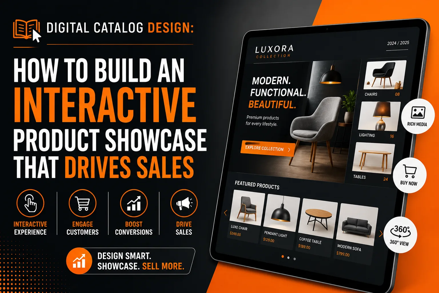Digital catalog design interactive product showcase