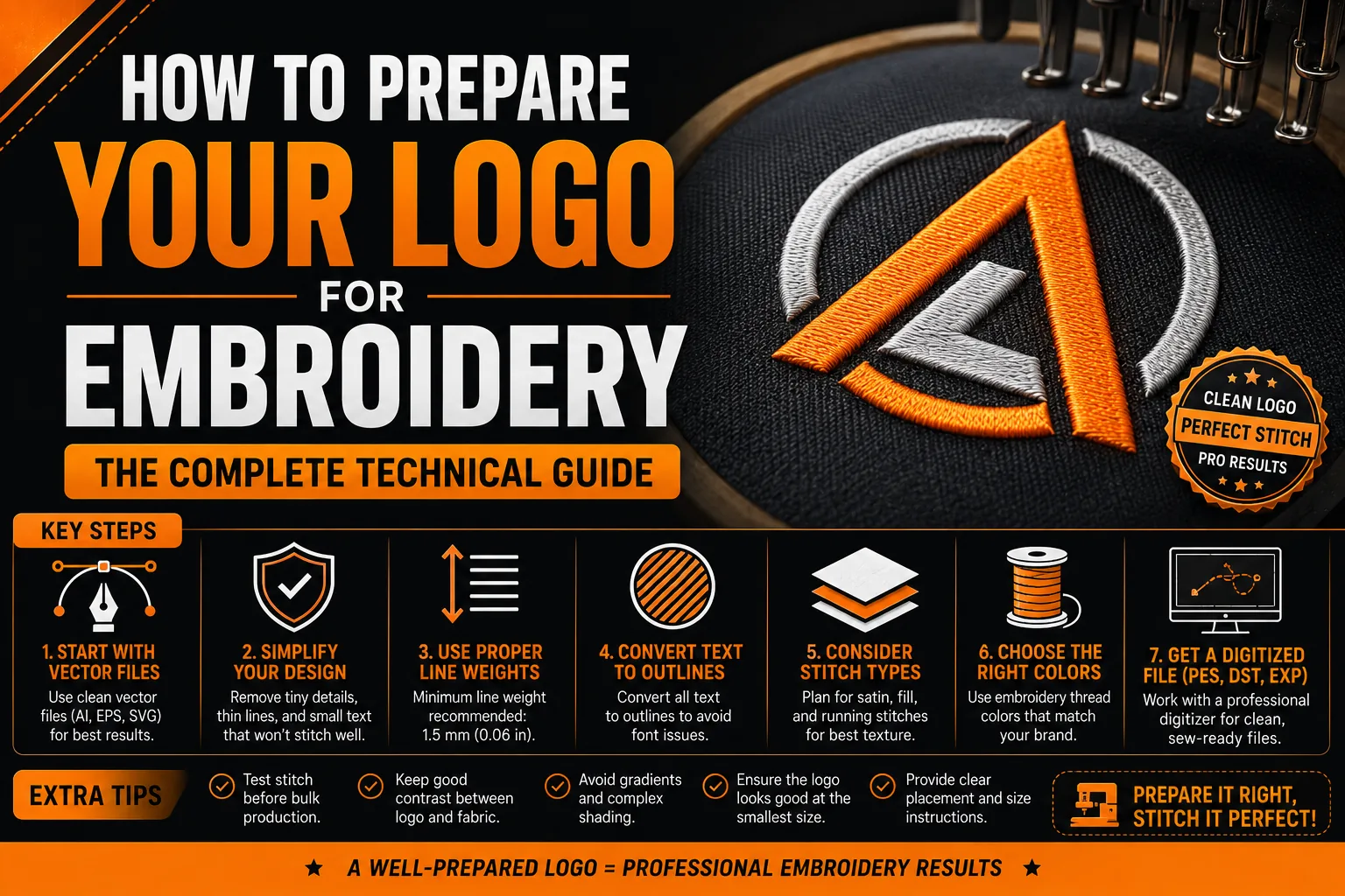 Prepare logo for embroidery