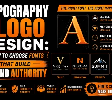 Typography logo design font brand authority 1 360x320