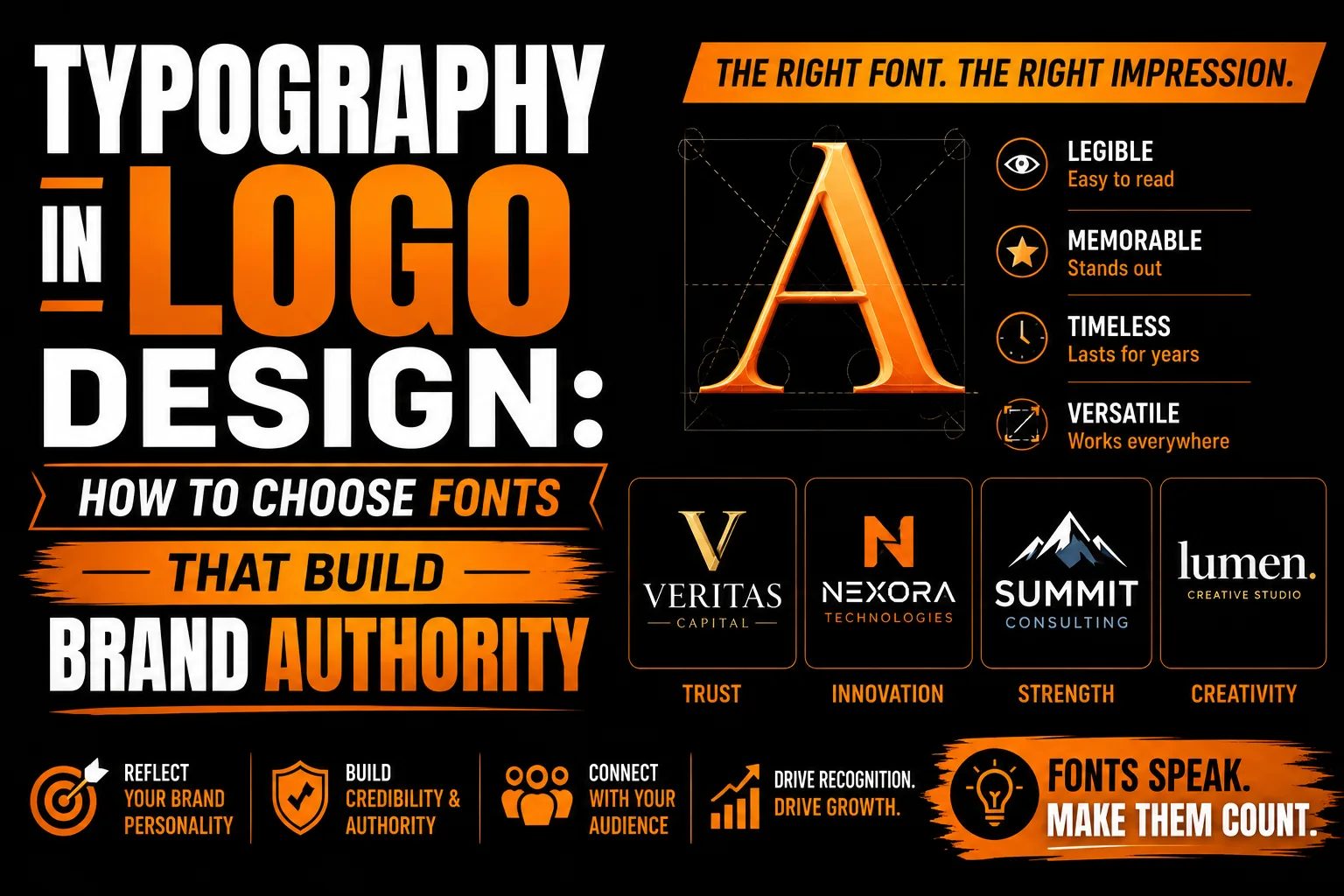 Typography logo design font brand authority 1