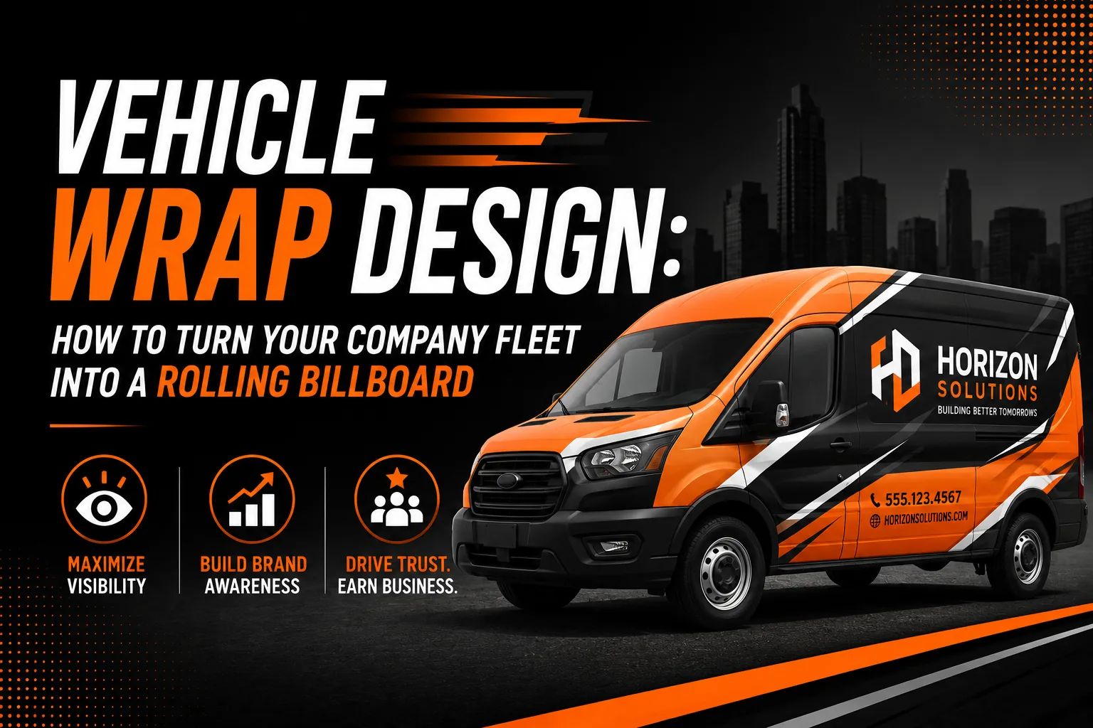 Vehicle wrap design rolling billboard