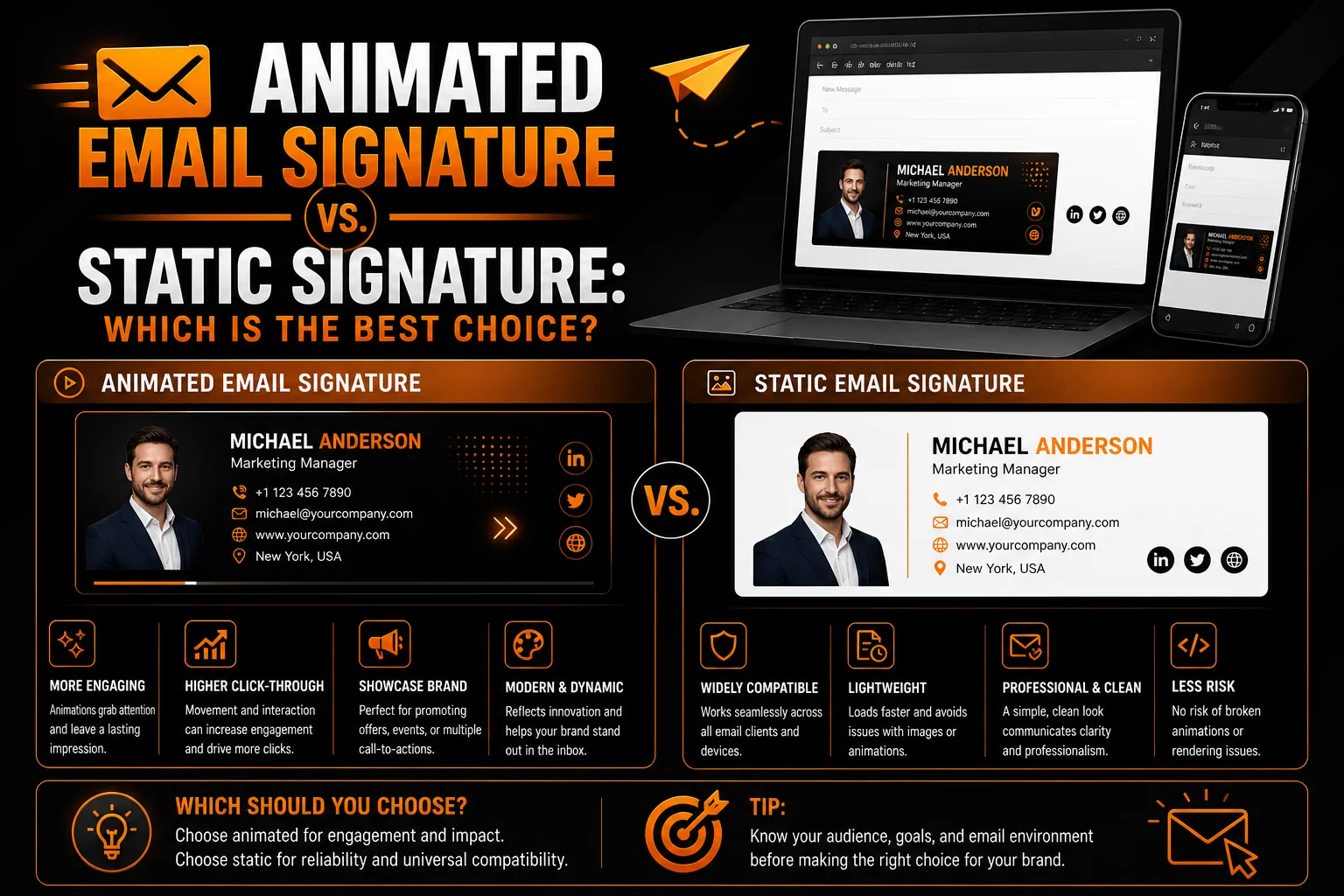 Animated Email Signature vs  Static Signature