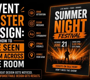 Event Poster Design How to Be Seen From Across the Room 360x320