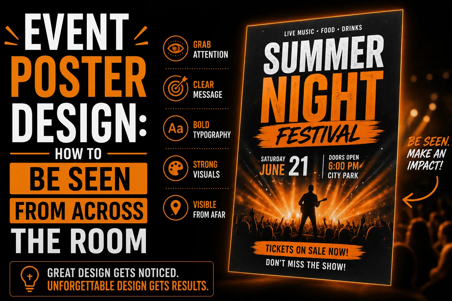 Event Poster Design How to Be Seen From Across the Room