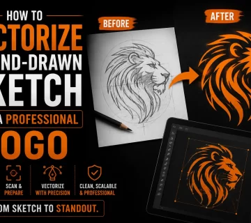 How to Vectorize a Hand Drawn Sketch Into a Professional Logo 360x320