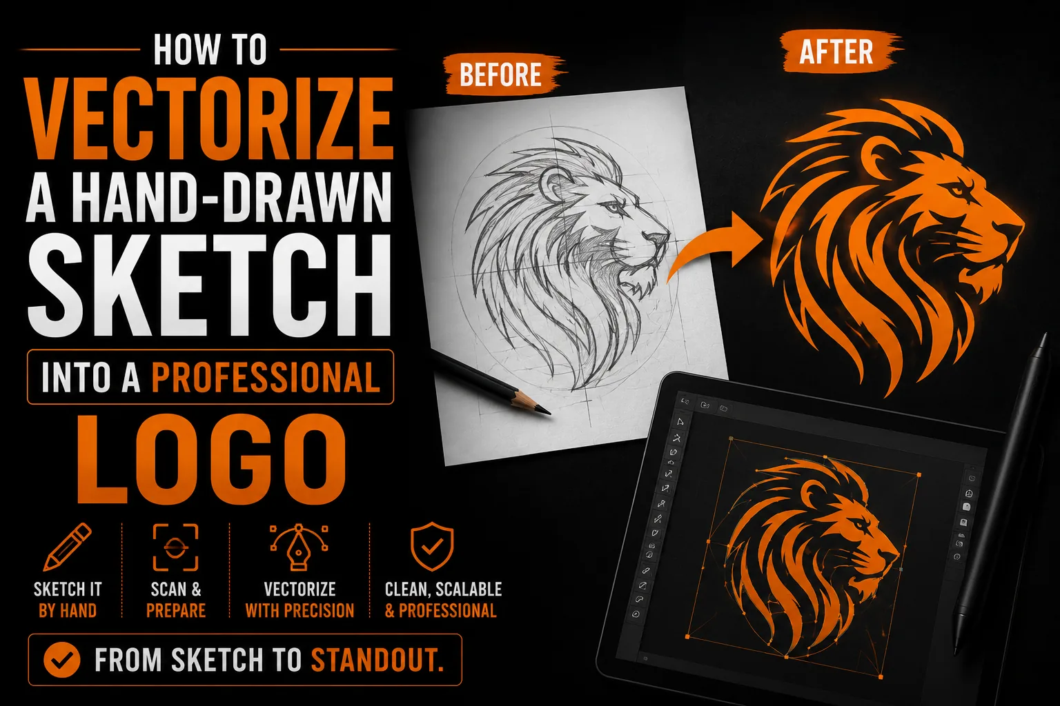 How to Vectorize a Hand Drawn Sketch Into a Professional Logo