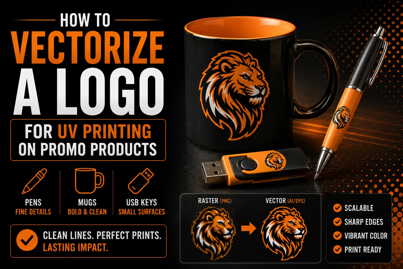 How to Vectorize a Logo for UV Printing on Promo Products Pens Mugs USB Keys