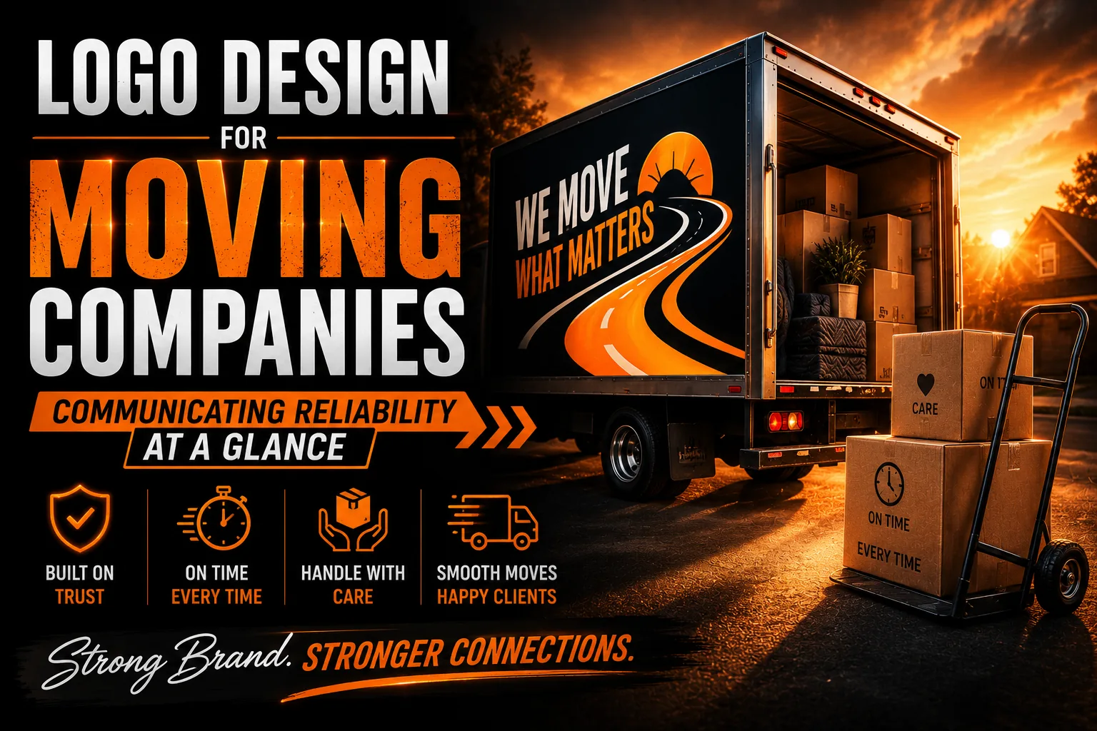 Logo Design for Moving Companies Communicating Reliability at a Glance