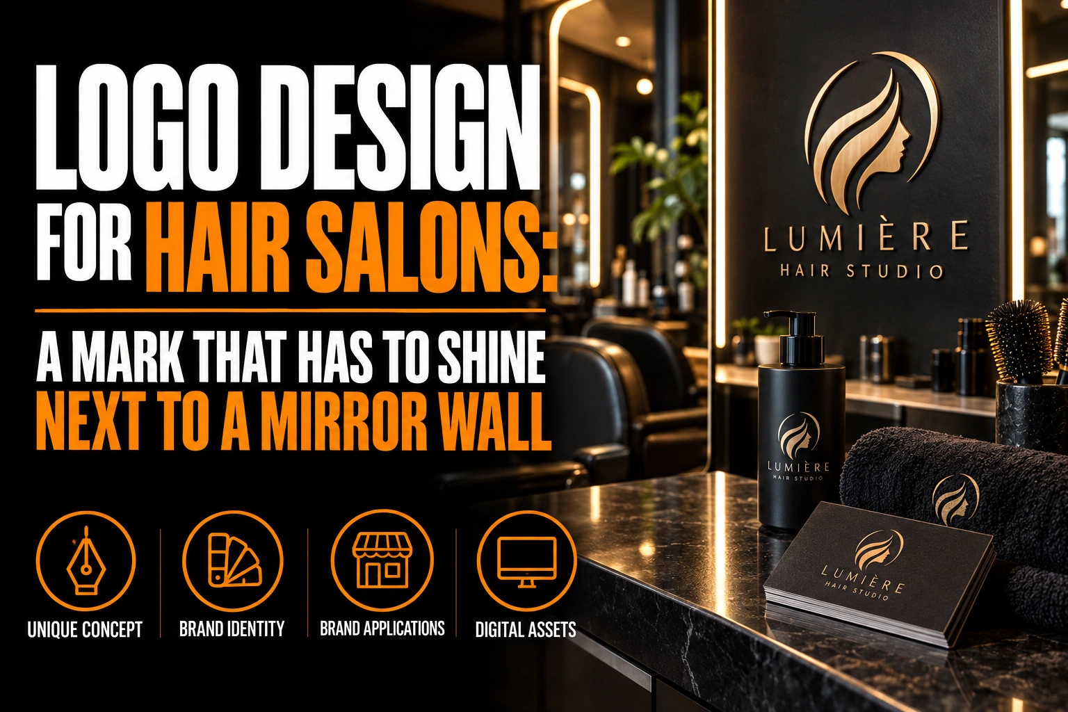 Hair Salon Logo Design: Built for a Mirror Wall