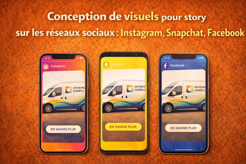 Conception de visuels pour story sur les reseaux sociaux Instagram Snapchat Facebook 1024x683