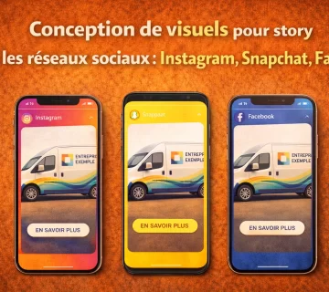 Conception de visuels pour story sur les reseaux sociaux Instagram Snapchat Facebook 360x320