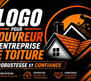 Logo pour couvreur et entreprise de toiture 360x320