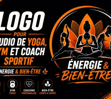 Logo pour studio de yoga gym et coach sportif 360x320