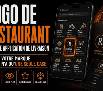 Logo de restaurant sur une application de livraison votre marque na quune seule case 360x320