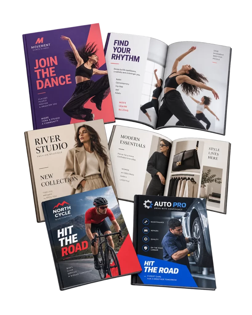 Examples of custom product catalogs, in print and digital versions