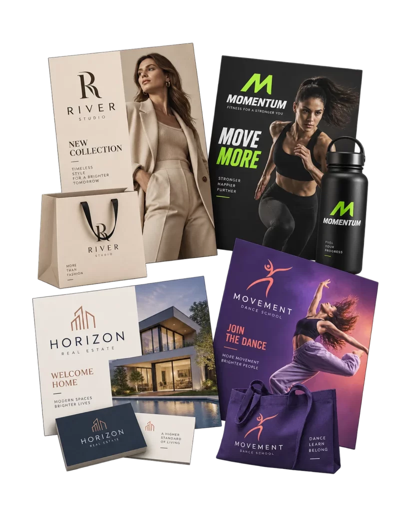 Examples of custom logos designed for businesses in a wide range of industries