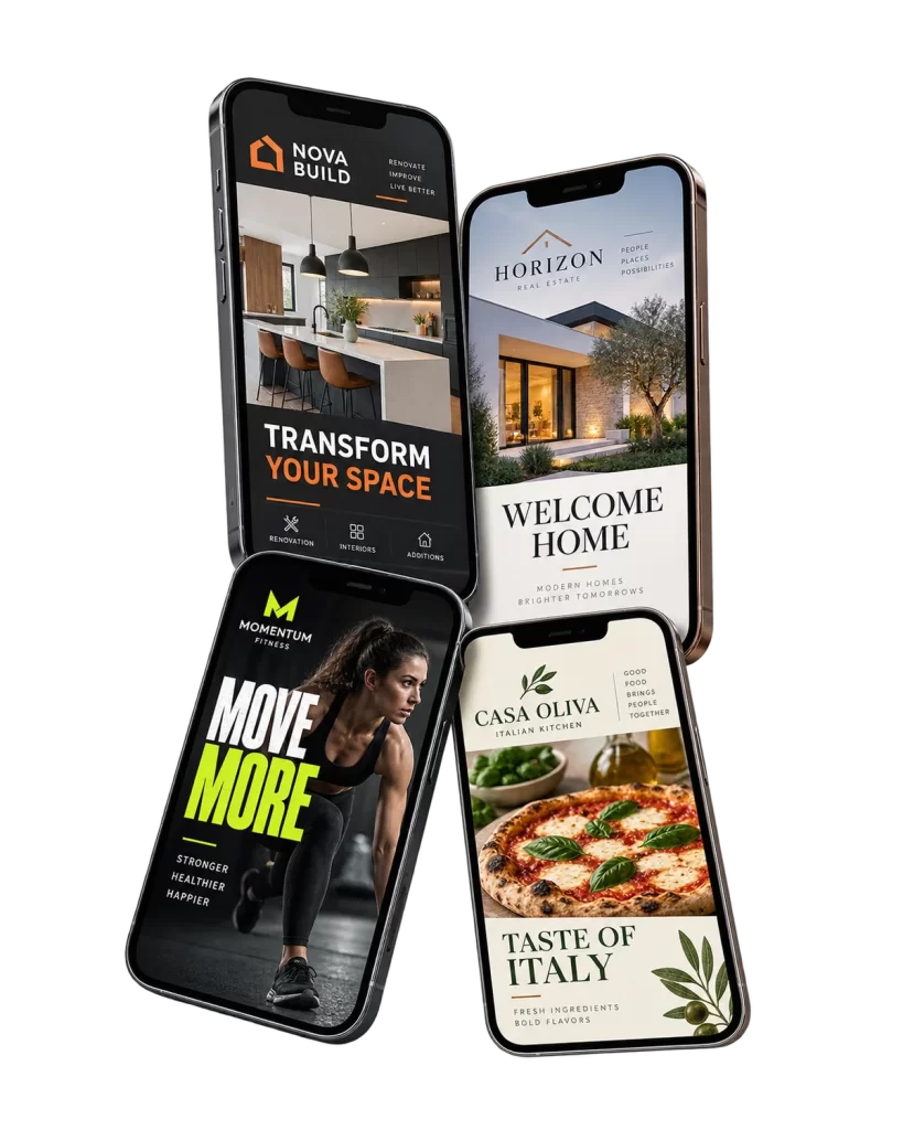 Examples of promotional Instagram stories displayed on phones