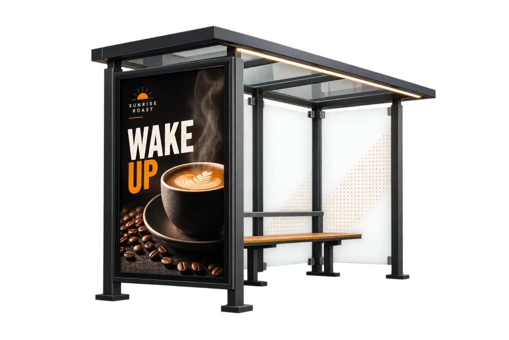 A bus shelter design method tailored to every campaign.