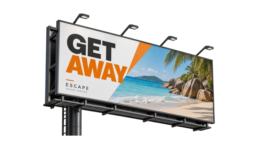 A billboard design built for its location.
