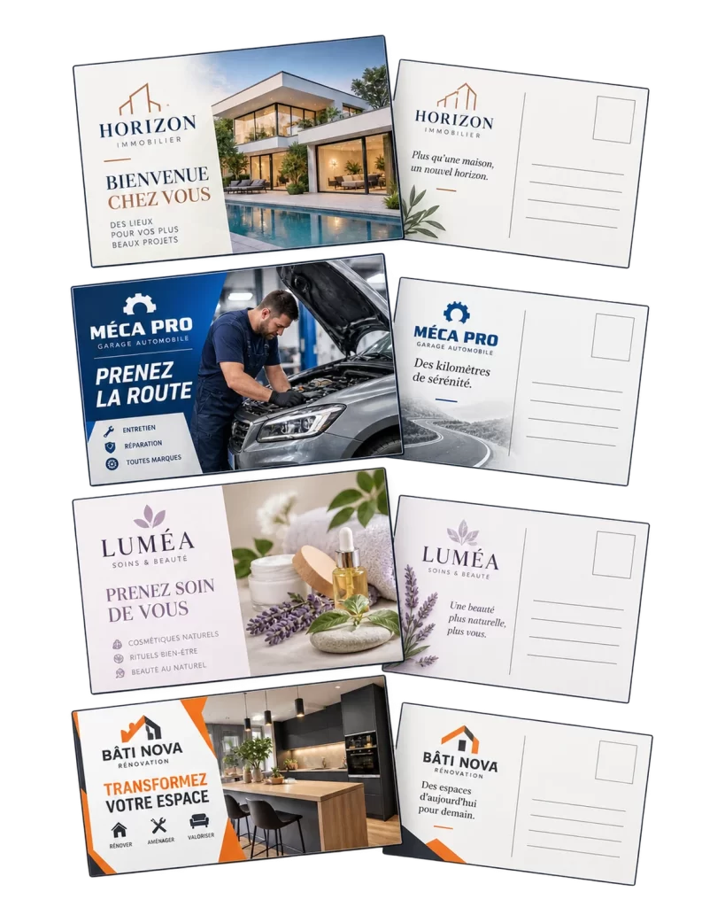 Cartes postales : exemples de réalisations sur mesure