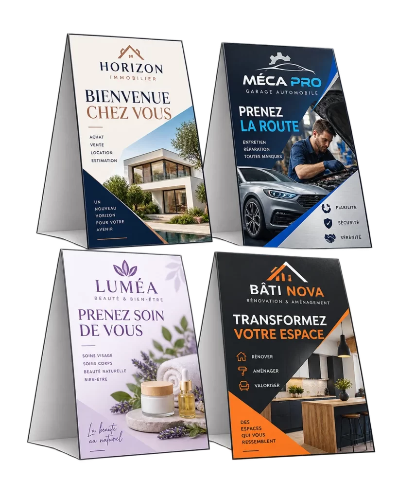 Chevalets de table : exemples de réalisations sur mesure