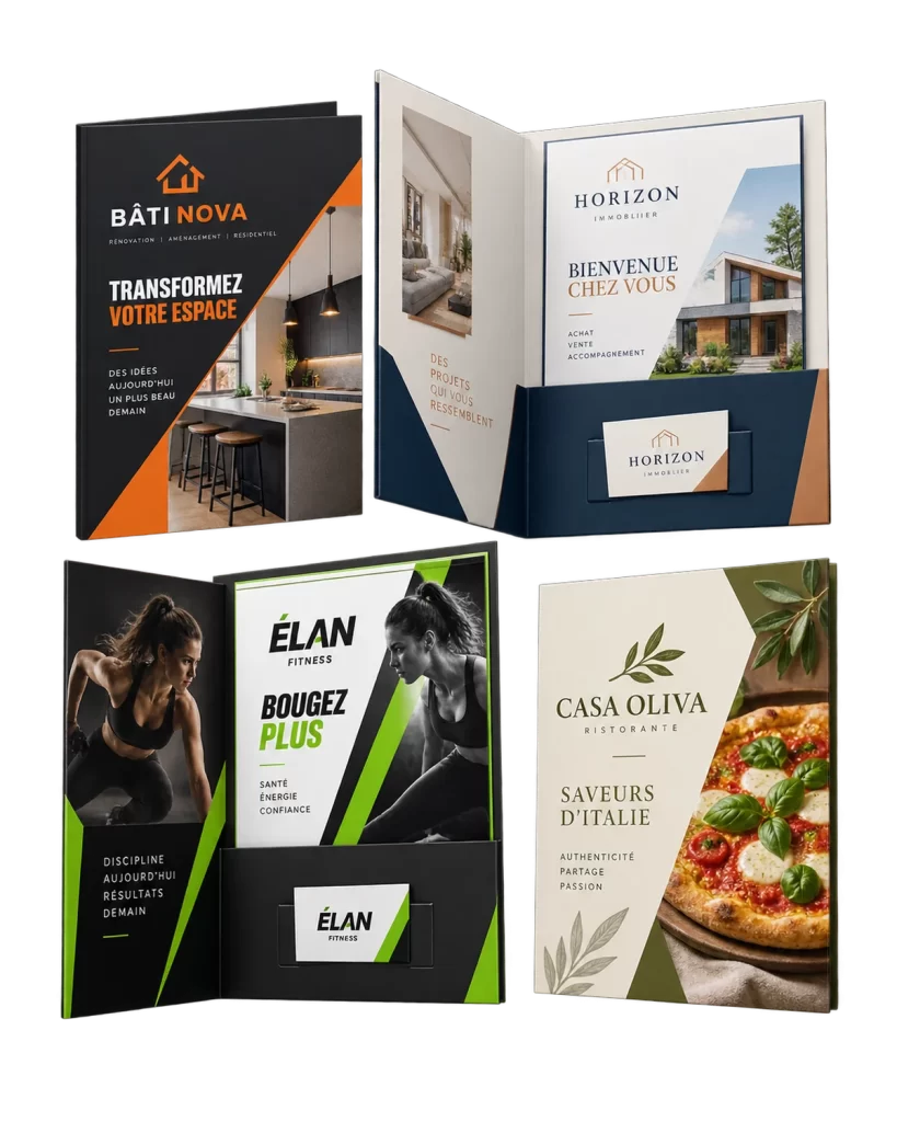 Pochettes corporatives : exemples de réalisations sur mesure
