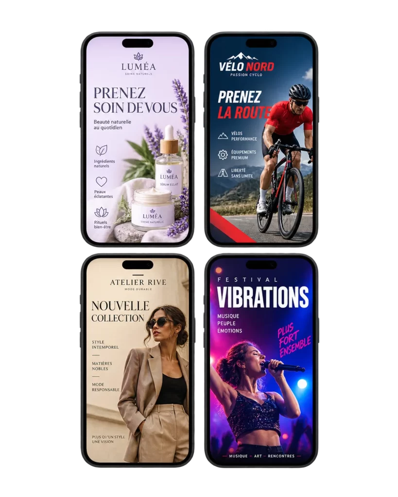 Exemples de publications, stories et carrousels Instagram créés sur mesure