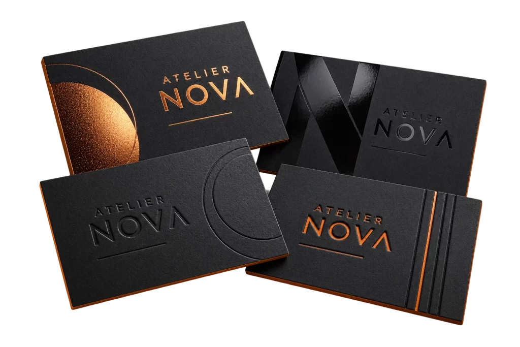 Printing technique and paper make the difference on a business card.